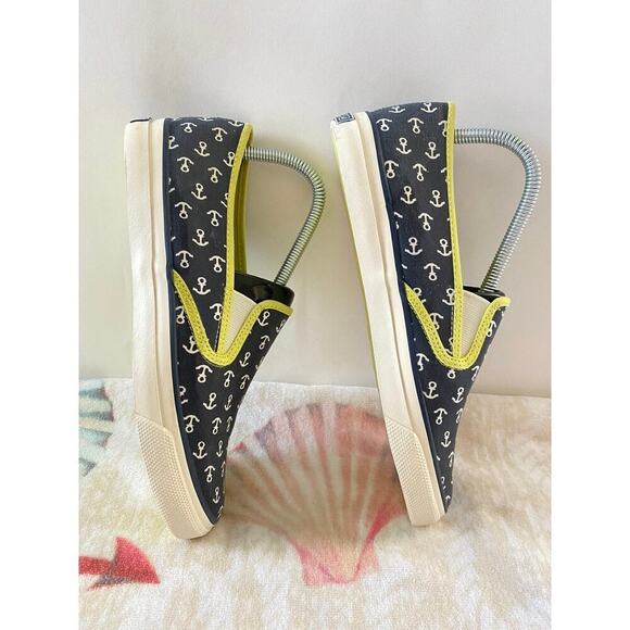 Sperry Spider Women\'s  Slip On Casual Canvas Blue White Yellow US 9